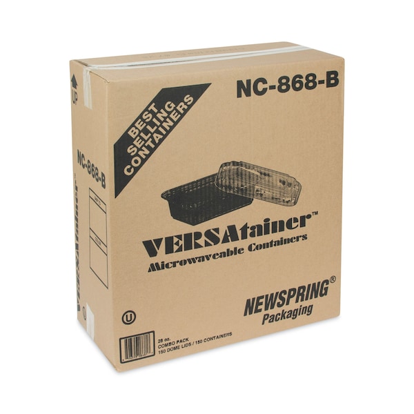 VERSAtainers, 28 Oz, 7.25 X 5 X 1.5, Black Base/Clear Lid, PK150 PK